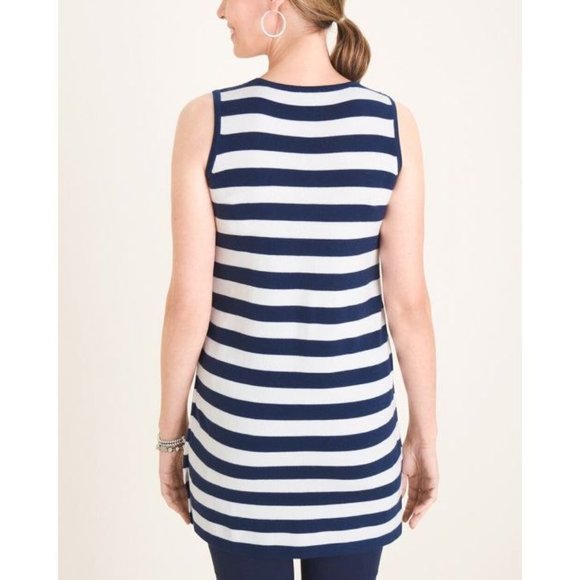 Chico's Zenergy Striped Blocked Tunic Sweater S - Picture 5 of 5